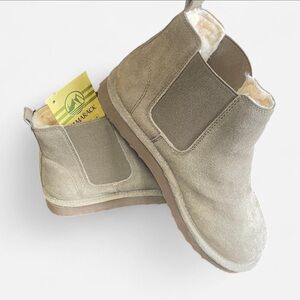 Tamarack Sage Suede Chelsea Boots with Fleece Lining